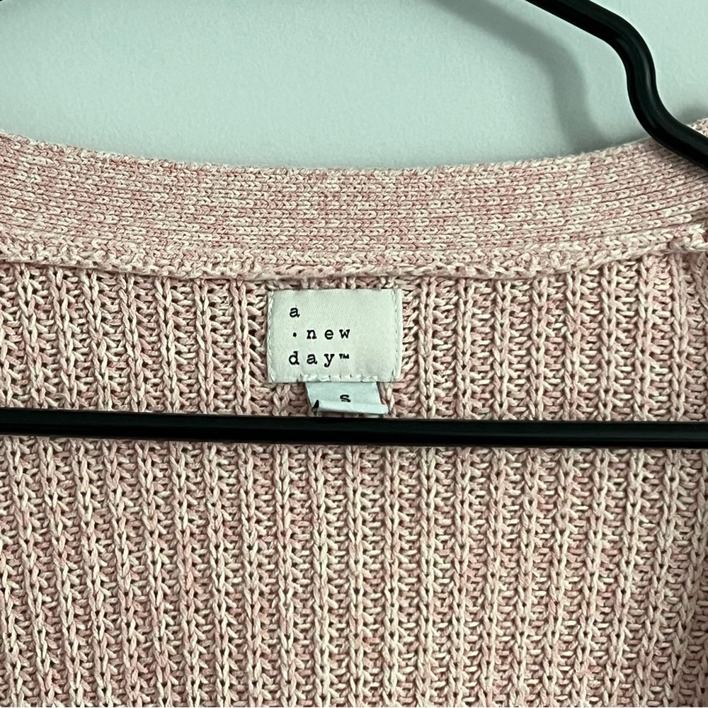 A New Day Soft Pink Knit Long Sleeve Open Front Cardigan - Picture 5 of 5